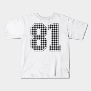 Plaid Number - 81 - Dark Kids T-Shirt